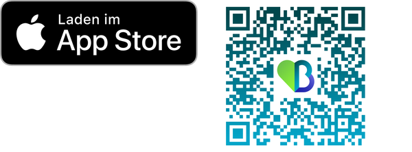 Logo und QR-Code des App Stores
