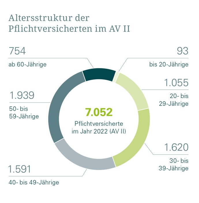 Altersstruktur der Pflichtversicherten im Abrechnungsverband II