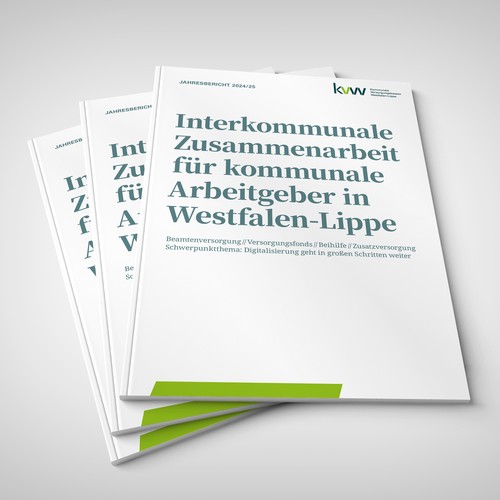 Titelbild des Jahresberichts 2025. Dunkler Schriftzug auf weißem Hintergrund.