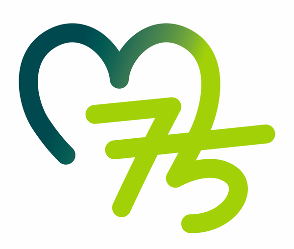 Jubiläums-Logo 75 Jahre kvw-Zusatzversorgung